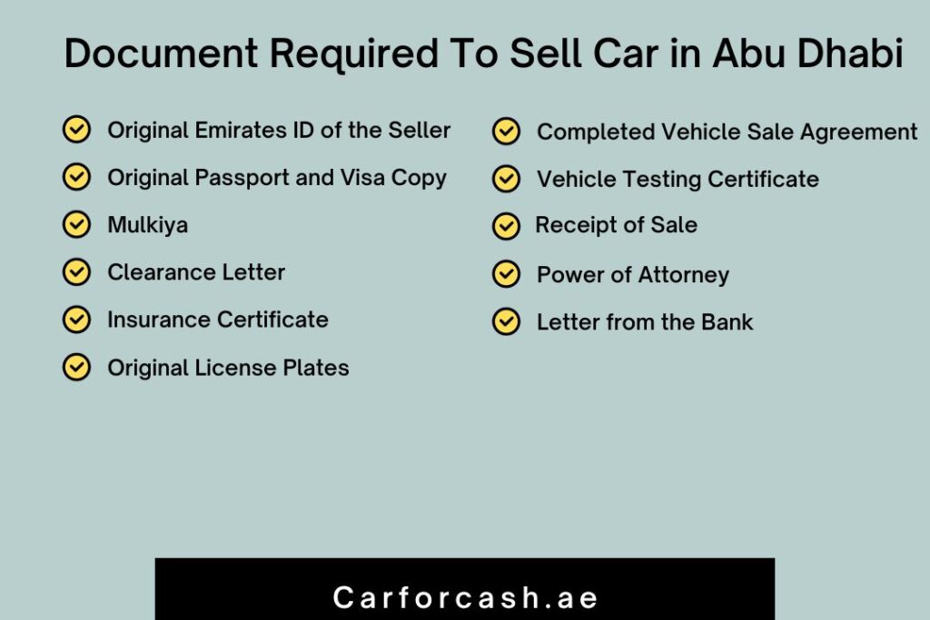Document Required To Sell Car in Abu Dhabi